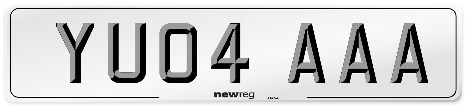 YU04 AAA Number Plate from New Reg